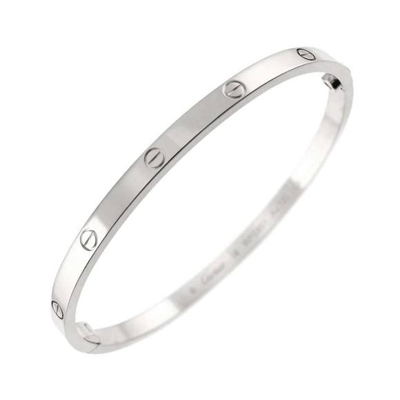 Cartier Love Bracelet Small SM #17 K18 WG White Gold 750 Bangle - Picture 1 of 9